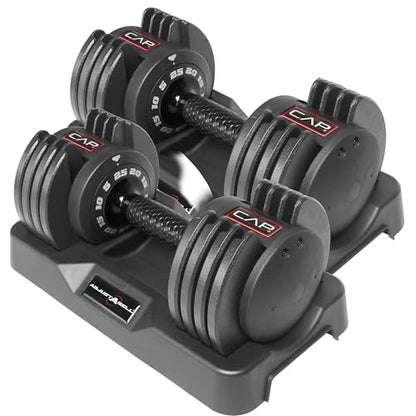 CAP ADJUSTABELL Adjustable Dumbbell Weights - Singles & Pairs | 12.5 lb, 25 lb & 55 lb | Multiple Handle Options - size: 25 lb - Honeycomb Black Handle, style: Pair