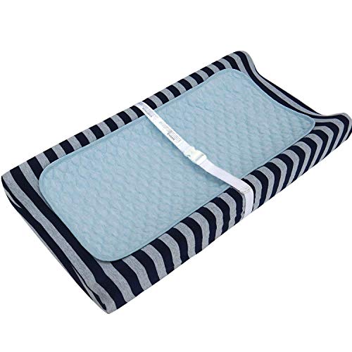 BlueSnail Quilted Thicker Waterproof Changing Pad Liners,3 Count(Blue 13” x 27”) - color: Blue(13” X 27”)