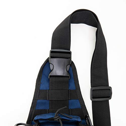 LINE2design First Aid Sling Backpack - Lightweight Sling Backpack Tactical Shoulder EDC Bag - EMS Equipment Emergency Medical Supplies Shoulder Molle Bag - Perfect for Camping Hiking Trekking - Navy
