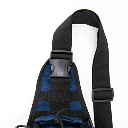 LINE2design First Aid Sling Backpack - Lightweight Sling Backpack Tactical Shoulder EDC Bag - EMS Equipment Emergency Medical Supplies Shoulder Molle Bag - Perfect for Camping Hiking Trekking - Navy