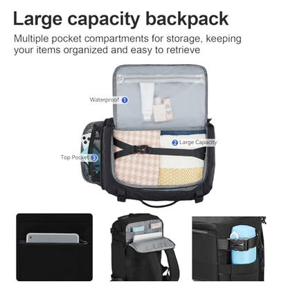 Carry On Travel Backpack Flight Approved Laptop Backpack Business Work Backpack for Women Men Large Capacity Casual Daypack with Wet/Dry Separation Pockets, Black - color: Black, style: B