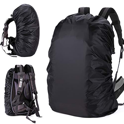Waterproof Backpack Rain Cover(15-25L),Portable Anti Slip Rain Cover for Backpack,Fastened with Elastic Band,Outdoor Anti-tear Backpack Raincover for Camping Hiking Biking Hunting Traveling,black
