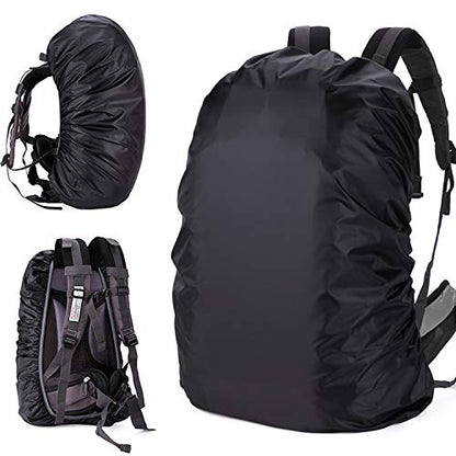 Waterproof Backpack Rain Cover(15-25L),Portable Anti Slip Rain Cover for Backpack,Fastened with Elastic Band,Outdoor Anti-tear Backpack Raincover for Camping Hiking Biking Hunting Traveling,black