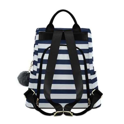 ALAZA Navy Blue White Striped Trips Hiking Camping Rucksack Pack for Women - color: multicolor 17