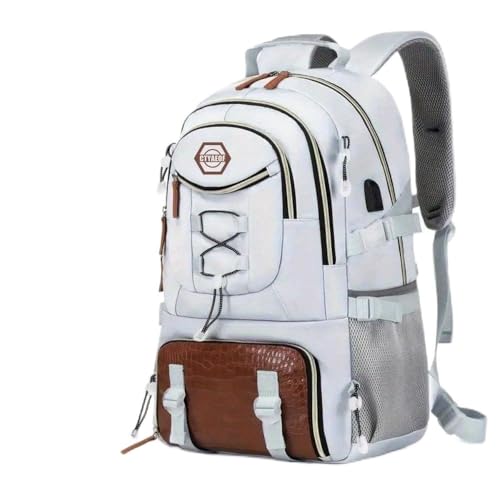 Spacious And Lightweight Outdoor Travel Backpack Featuring a Shoe Compartment - Ideal for Hiking, Camping, And (white) - color: White