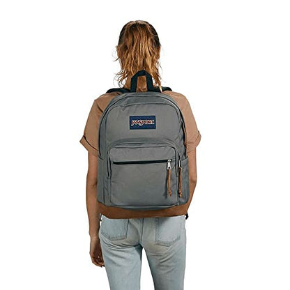 JanSport Right Pack Backpack - Durable Daypack with Padded 15" Laptop Sleeve, Spacious Main Compartment & Integrated Water Bottle Pocket - Graphite Grey - color: Graphite Grey