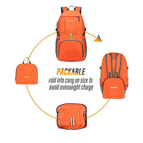 35L Lightweight Packable Backpack Waterproof Durable Hiking Travel Backpack Daypack - color: Orange