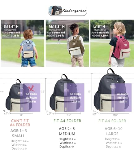 Toddler Backpack for Boys 2-5: Preschool Kindergarten 13" Daycare Backpacks Fit A4 Folder - color: Eggplant White, style: Ages 2-5 (13" H Fit A4 Folder)