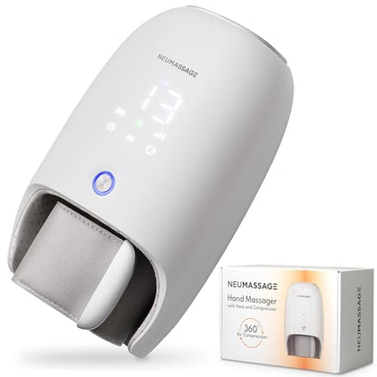 Hand Massager with Heat, Cooling and Compression | Full-Hand and Wrist Coverage with Touchscreen & Palm Roller | Daily Massage at Home, Office, or Travel