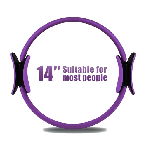 RitFit Pilates Ring Circle - 14 Inch Magic Fitness Circle for Toning Inner & Outer Thighs, Bonus Workout Guide Included - style: Purple