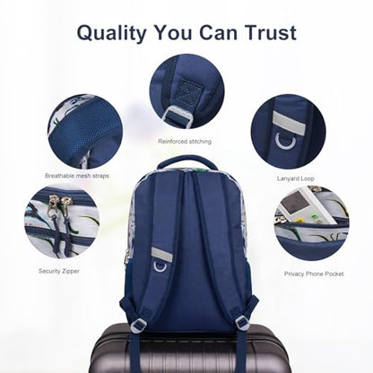 School Backpack for Teen Girls Bookbags, Large Capacity Water Resistant Laptop Bags Elementary High School Women Travel Daypacks - color: Dinosaur