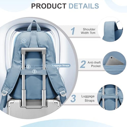 Basic Backpack For High School Women Men,Lightweight Casual Daypack College Backpack,Simple Bookbag For Teens Boys Girls,Waterproof School Bag(Blue) - color: C4-blue