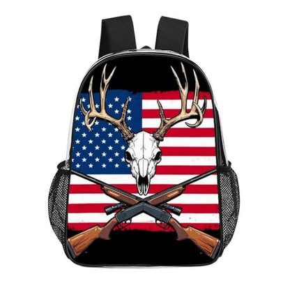 Rucksacks Lightweight Multipurpose Anti-Theft Hunting Deer Usa American Flag Black Shoulder Bag Large Capacity Business Computer Bag With Smooth Zippers - color: Pattern 208