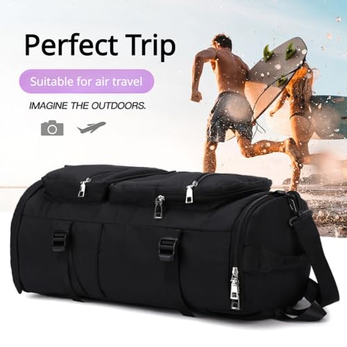 Men's Fitness Travel Bag/Women's Sports Yoga Bag with Shoe Compartment, Carry Weekend/Overnight, Waterproof Camping Backpack, Flight Approved, 35L，Pink - color: Pink