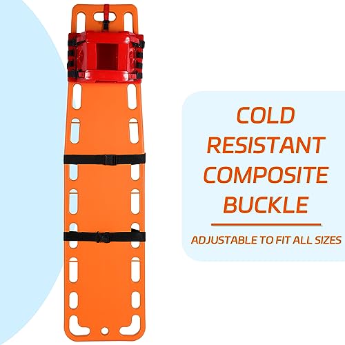Jenaai 72.83 x 17.72 x 2.5 Inch Spine Board Stretcher with Backboard Straps, Backboard Immobilization Portable Spine Stretcher Plastics Lightweight Base Board (Orange) - color: Orange
