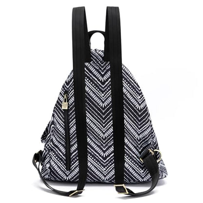 Black Butterfly Boho Backpack Purse for Women, Lightweight Fabric Daypack with Top Handle for Travel & Casual Daily Use - color: 40-black