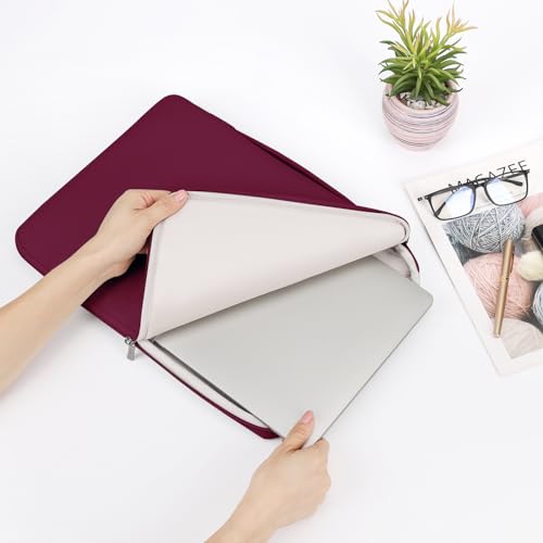 DOMISO Laptop Case Laptop Sleeve Cover Compatible with 15 inch MacBook Air M4/A3241 2025, M3/A3114,M2/A2941,15 inch MacBook Pro A1990 A1707,Compatible with Dell XPS 15 Plus with Small Case,Wine - color: Wine, size: 14 inch