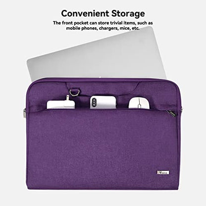 Voova 17 17.3 Inch Laptop Sleeve Case, Slim Women Men Shoulder Hand Bag Compatible with Razer Blade Pro 17, Lenovo Dell Asus Acer HP Notebook Messenger Briefcase with Strap, Waterproof, Purple - color: Purple, size: 17-17.3 In