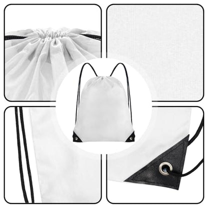 Grneric Drawstring Backpack Bulk 70Pcs String Backpack Drawstring Bags Cinch Bag Sackpack for Men Women Gym(White) - color: White