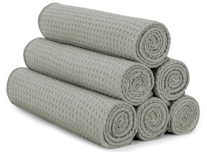 S&T INC. Microfiber Gym Towels, Yoga Towel for Home and Gym Bag, 16 Inch x 27 Inch, 6 Pack - color: Honeycomb Grey