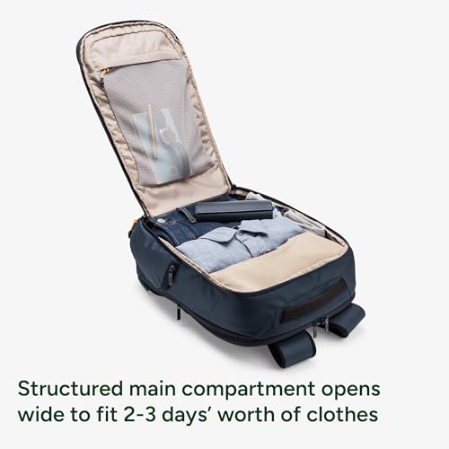 Halfday Roamer All-in-One Travel Backpack: 15” Laptop Compartment, Built-In Shoe/Laundry Pouch (Magnetic Sternum Strap, Padded Shoulder Support), Weekend & Business Trip Carry-on Bag, Marine - color: Marine