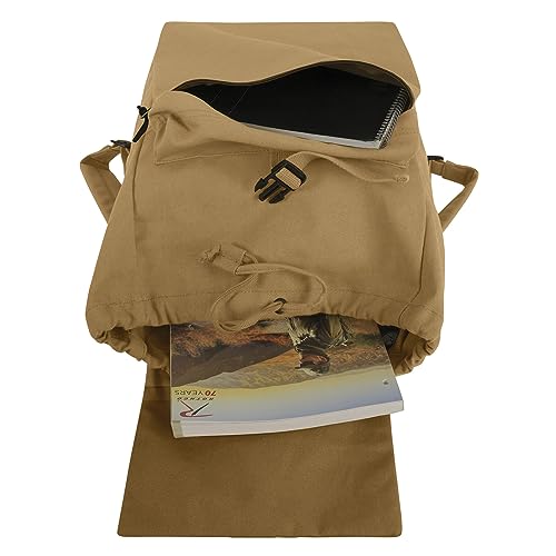 Rothco Canvas Daypack – Heavy-Duty Cotton Canvas Backpack for Hiking, Camping, Traveling, and Daily Use – 34L Capacity - color: Coyote Brown