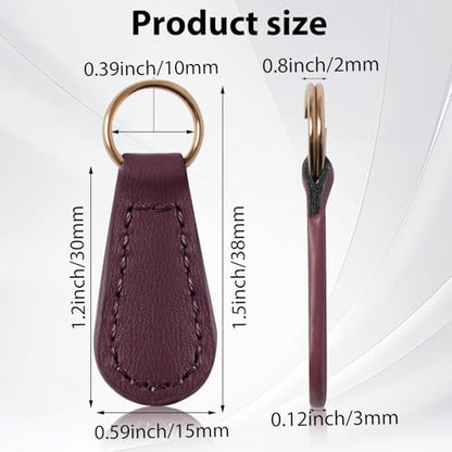 Deoward Zipper Pull Replacement PU Leather Zipper Tag Fixer Pull Repair for Backpacks, Jackets, Luggage, Purses, Suitcases, Handbags (6 PCS) - style: Zipper Pulls (Burgundy)