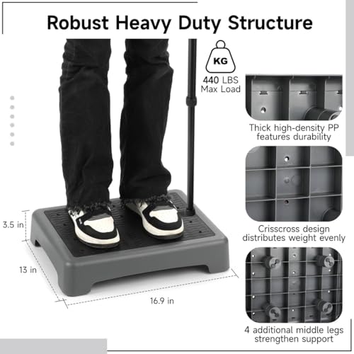 Senior Mobility Step Platform, Non-Slip Stool For Stairs, Cars, Beds, 440 Lbs Load Capacity, Portable Half-Step Riser For Elderly