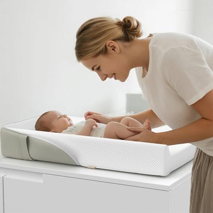Baby Changing Pad, Portable Travel Diaper Mat with Waterproof Lining, Converts to Backpack for Gas Station & Airplane, Non-Slip Leather Base fits Dresser Top, 31" Large Station