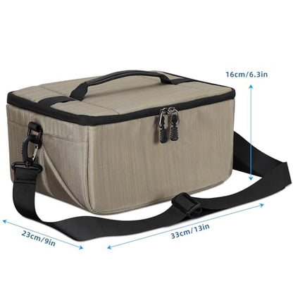 Koolertron Dslr Camera Insert Bag Purse Universal Liner Lens Pouch Partition Protective Cover Waterproof Sleeve for Cannon/Nikon/Sony (Khaki) - color: Khaki