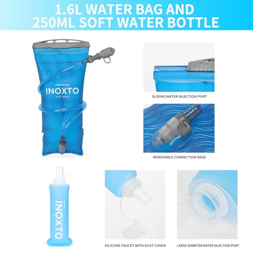 INOXTO Running Hydration Vest Backpack,Lightweight Insulated Pack with 1.5L Water Bladder Bag Daypack for Trail Hiking Running Cycling Race Marathon for Women Men - color: Green