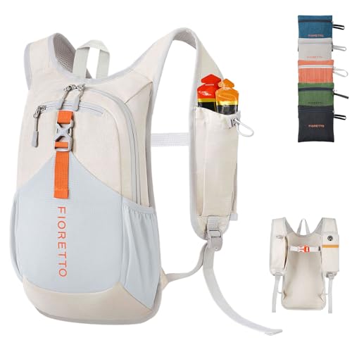 FIORETTO 10L Hiking Backpack for Women Men Mini Packable Backpack Lightweight Small Daypack for Camping Travel Outdoor, Beige - color: Beige, size: 10l