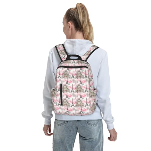 Lightweight Daypack Paris Eiffel Tower, Stands Upright, Padded Laptop Sleeve, for Commuters & Travel - color: Picture (46)