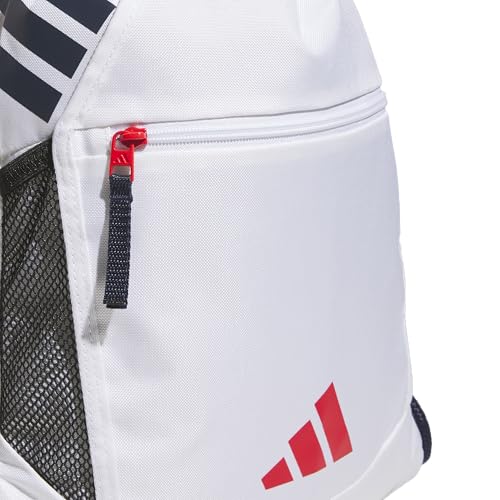 adidas Stadium Sackpack – Drawstring Backpack Gym Bag, 13L - color: White/Night Indigo/Pure Ruby Red