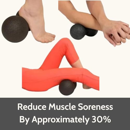Rollga Peanut - The Better Peanut Ball Roller for Deep Tissue Massage, Mobility, Physical Therapy, Double Lacrosse Ball Massage, Back Pain, Myofascial Release, Muscle Knots, Suboccipital, & Acupoint - size: Small - 8x16cm