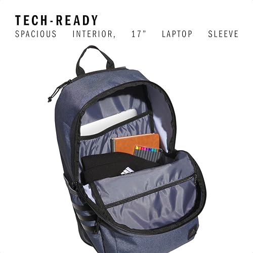 adidas 3-Stripe Classic backpack for men and women, bag with laptop sleeve - color: Twill Onix Grey/Black/5.0