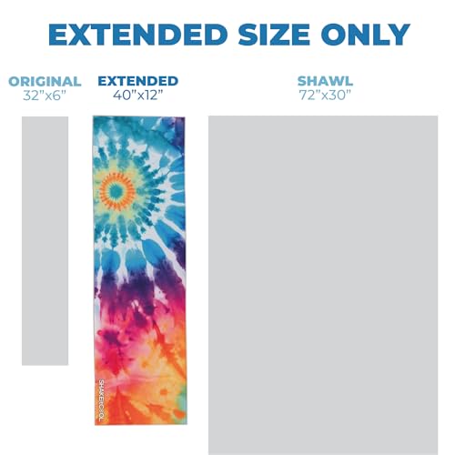 SHAKEitCOOL Extended Size Cooling Towel – Be Cool in Style - Heat Relief, Soft, Lightweight, Sun Protection, Easy Clean - Perfect for Biking, Hiking, Running, Yoga, Golf, Gardening - Tie Dye Ring M - color: Tie Dye Ring