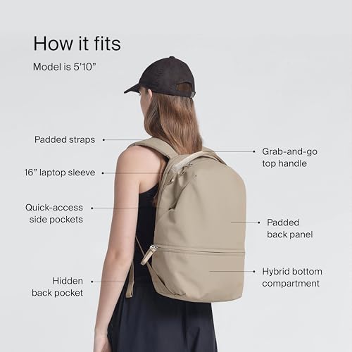 Urth Arkose 20L Backpack – 15” Laptop Bag, Weatherproof + Recycled (Beige) - color: Beige