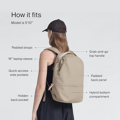 Urth Arkose 20L Backpack – 15” Laptop Bag, Weatherproof + Recycled (Beige) - color: Beige
