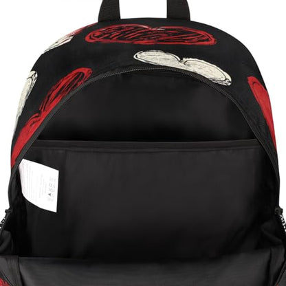 Black Red Hearts Laptop Backpack for Women Men, 18.3 Inch Travel Work Backpacks, Hearts Romantic Waterproof Computer Casual Daypack Nurse Teacher Bags - color: Multicolor 3