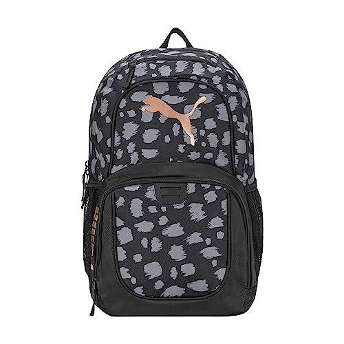 PUMA Unisex Adult Evercat Contender Backpack, Black/Rose Gold - color: Rose Gold Cheetah, style: Contender Backpack With Laptop Sleeve, Item Organizer & Media Pocket