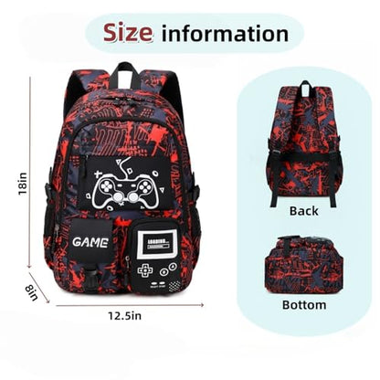 mezhsa Boys School Backpack Kids Bookbag Elementary Middle Durable Waterproof Bags - color: 2red