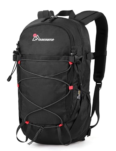 MOUNTAINTOP 18L Hiking Daypack, Lightweight Outdoor Backpack with Hydration - color: Black