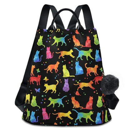 MNSRUU Women Backpack Purse Witchcraft Black Cats Backpack for Women Anti-theft Shoulder Bag Carry On Backpack Lightweight Rucksack Fashion Travel Ladies Bags - color: Cat 14