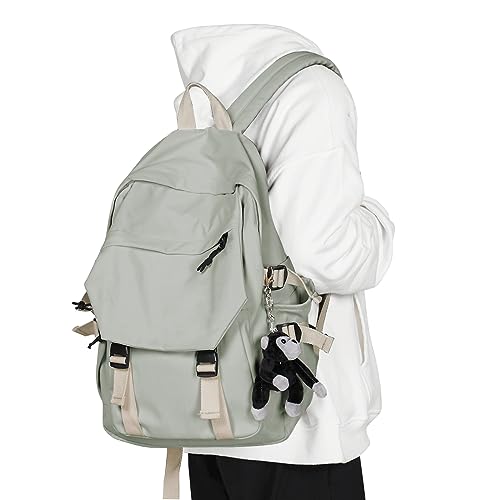 coowoz Lightweight School Backpack College Laptop Backpack for Men Women Travel bag High School Bag Middle Bookbag for Boy Girls - color: Grey Green, size: Small