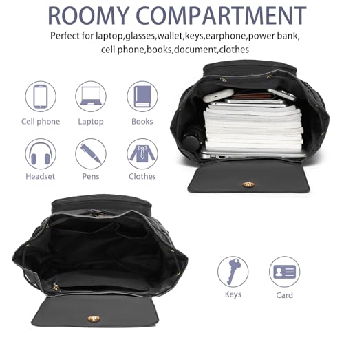 seyfocnia Gym Backpack for Women, Gym Bag with Shoe Compartment Lightweight Travel Workout Sports Backpack Womens Black
