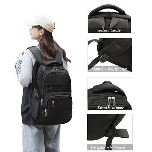 KBTYE Cute School Backpack for Women Men Casual Travel Laptop Backpack Aesthetic Lightweight College Bookbags for Kids(Black) - color: Black