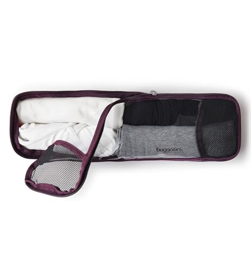 Baggallini Long Compression Cube - Lightweight Compression Packing Cube for Travel - color: Mulberry