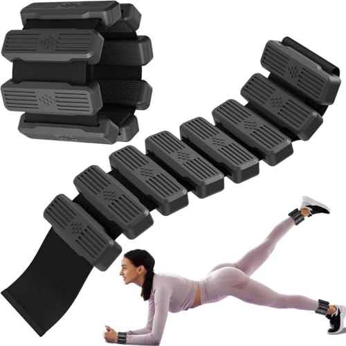 Soft Silicone Pilates Wrist & Ankle Weights for Women, Wearable Wrist Weights & Leg Weights Set of 2(1Lb Each) Adjustable Ankle Weights for Walking, Yoga, Dance, Pilates, Pool Exercises and Gym