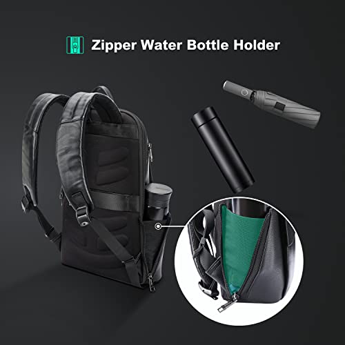 BOPai Unisex Slim Genuine Leather Laptop Backpack Men for 15-15.6 inch Business Smart Professional Lightweight Backpack with USB Charging Office Commuter Computer Rucksack Executive Anti Theft Black - color: Black4, size: 15.6 inch